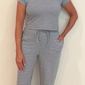 Striped Gray Jumpsuit